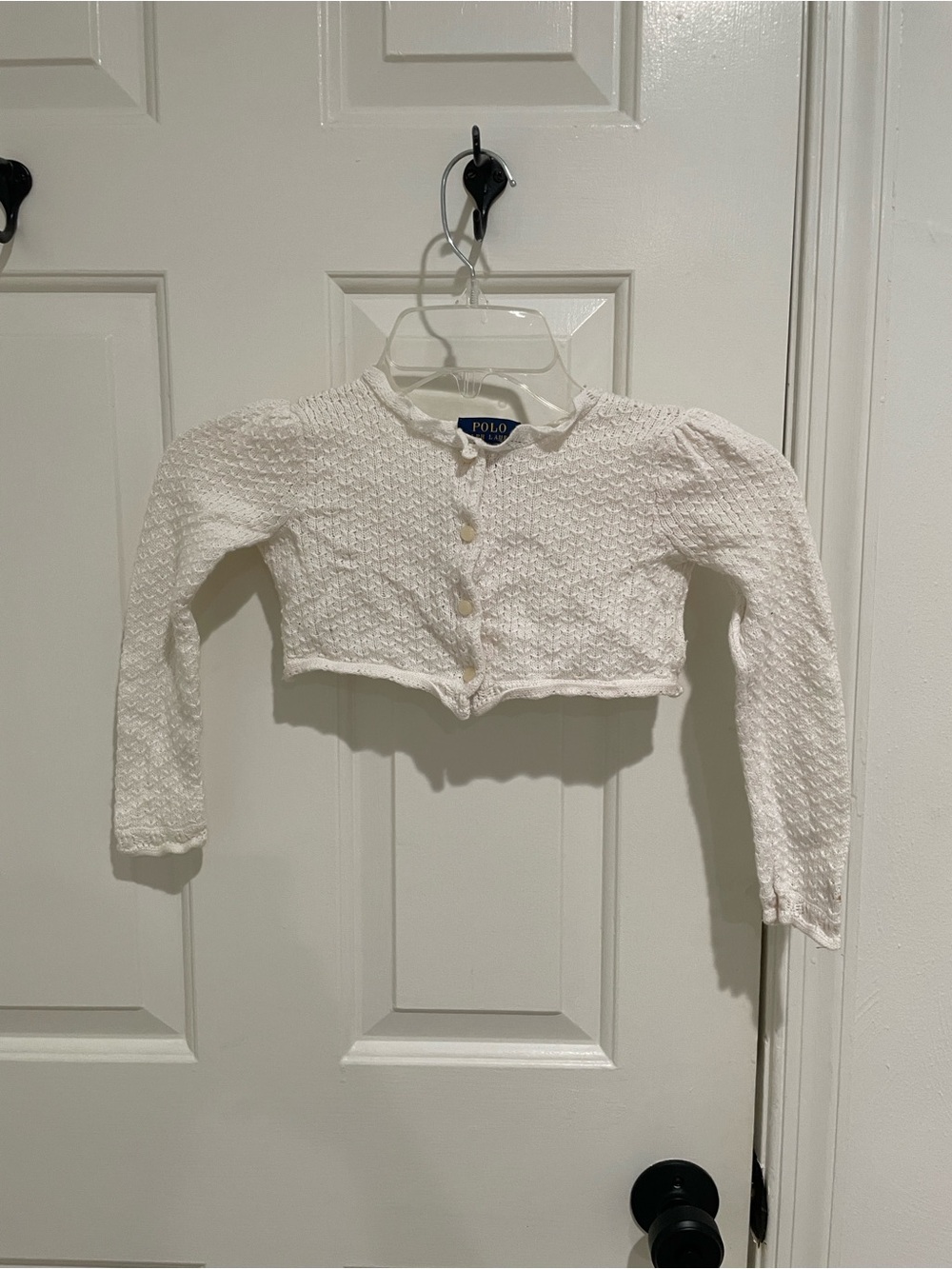 4T 4 youth girls polo Ralph Lauren cardigan white sweater